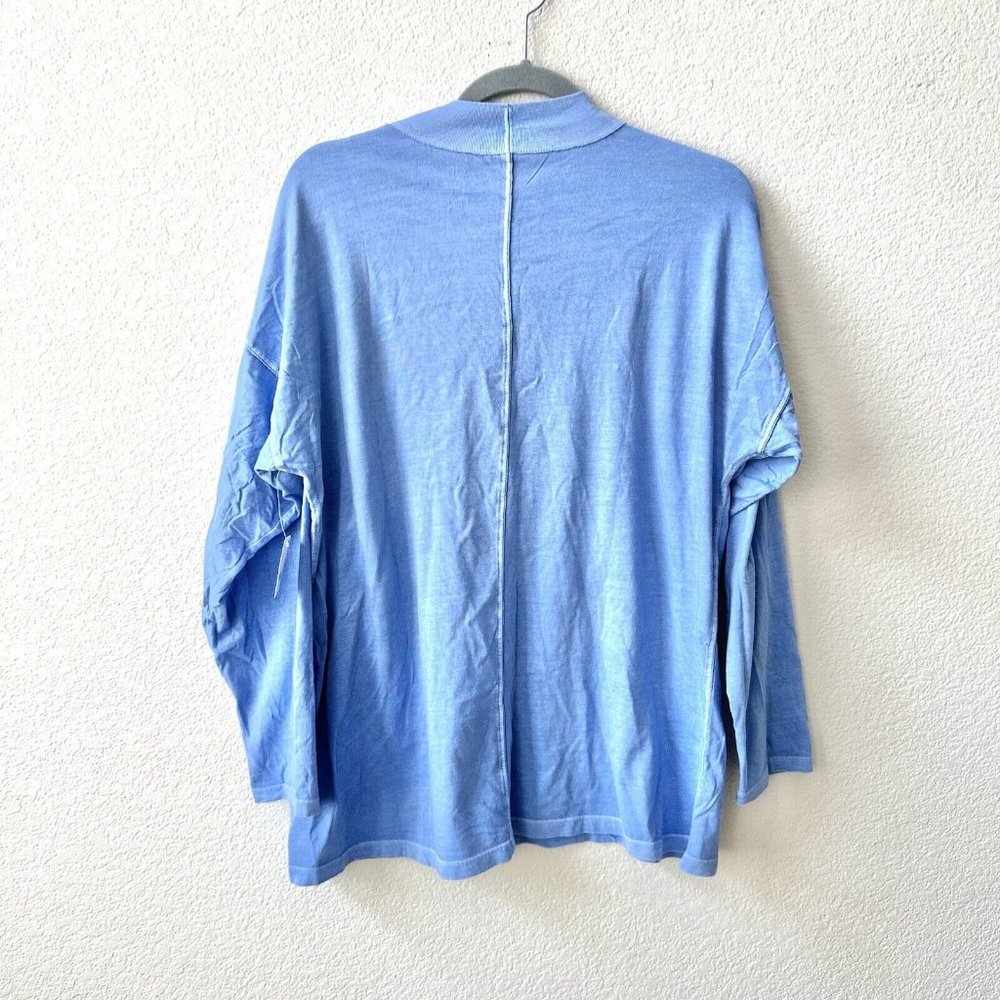 NEW Free People Mock Neck T shirt Size XS Blue Women's - Picture 8 of 9